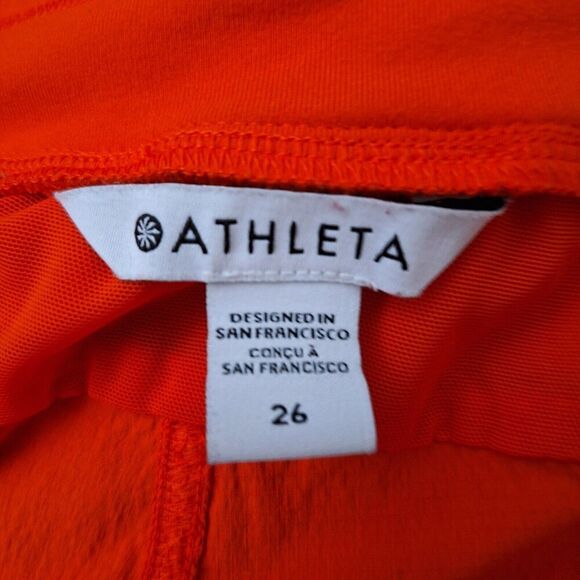 Athleta Trekkie North Jogger Womens 26 Orange Red Drawstring Zip Pockets Walking - Picture 7 of 8